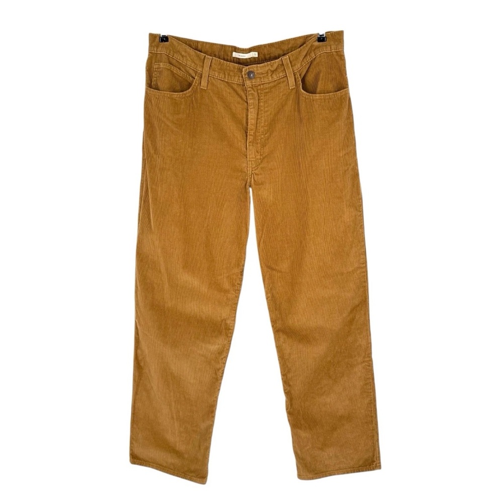 Levis Corduroy Pants Womens Size 32 Caramel Brown Cotton 94 Baggy Fit 30in